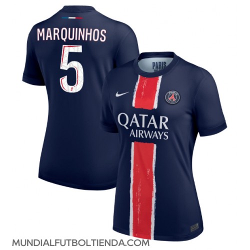 Camiseta Paris Saint-Germain Marquinhos #5 Primera Equipación Replica 2024-25 para mujer mangas cortas